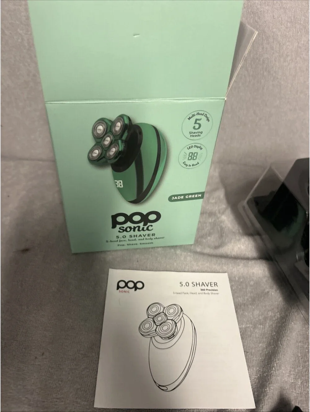 Pop Sonic 5.0 Shaver (5-Head Face, Head+Body Shaver) LED Display - Green